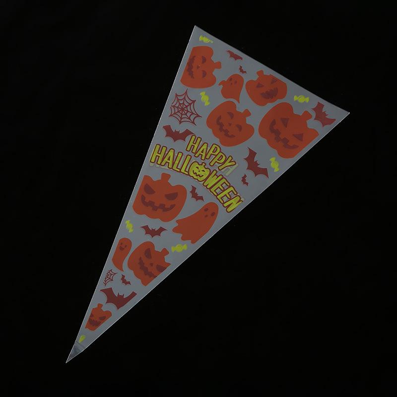 100Pcs/Lot Halloween Candy Bags Cone Bags Pumpkin Spider Bat Packaging Cookies Gift Bag Trick Or Treat For Kids Halloween Party Decoration