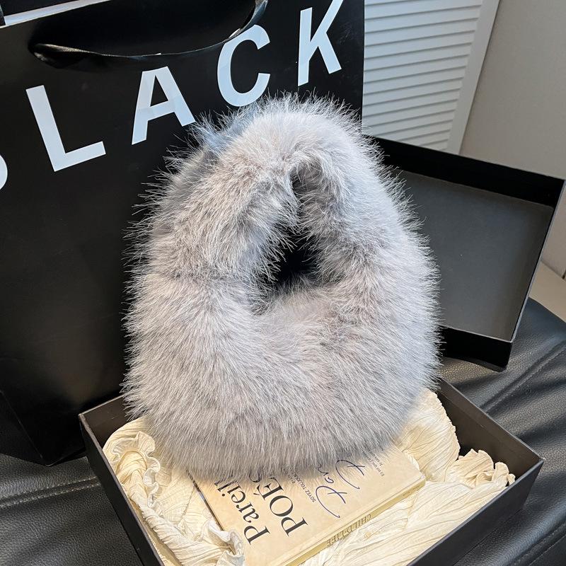 Korean Style Winter Plush High-End Women's Mini Clutch Handbag