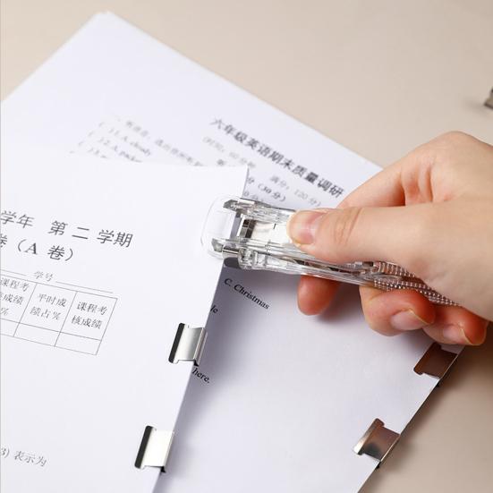 Yousheng Paper Clip Pusher Set, No Hole Punching Clip Dispenser, Lightweight PC Plastic Shell Multiple Colors Office School