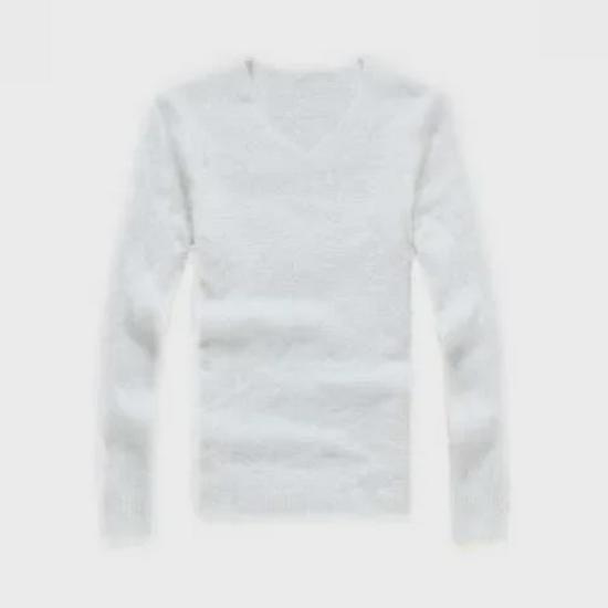 Men's Slim V-Neck Wool Sweater - Autumn/Winter Korean Style, Plush Seahorse Hair, Thick, Trendy