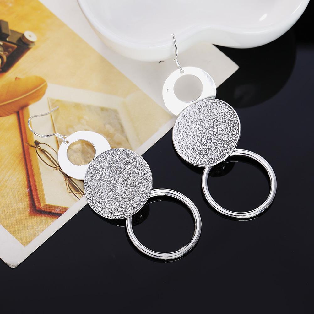 Серьги-подвески из трех матовых колец из стерлингового серебра 925 пробы, модные свадебные украшения