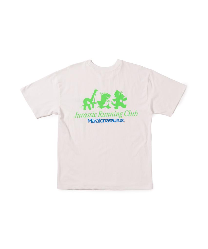 BIGWAVE COLLECTIVE Dinosaur Running Club Short Sleeve T-Shirt (Off-White)