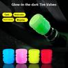 4pcs Luminous Valve Stem Caps ABS Anti-Dust Glowing Bicycle Valve Caps For Motorcycle E-Bike Bicycle MTB Wheel Tyre Cap