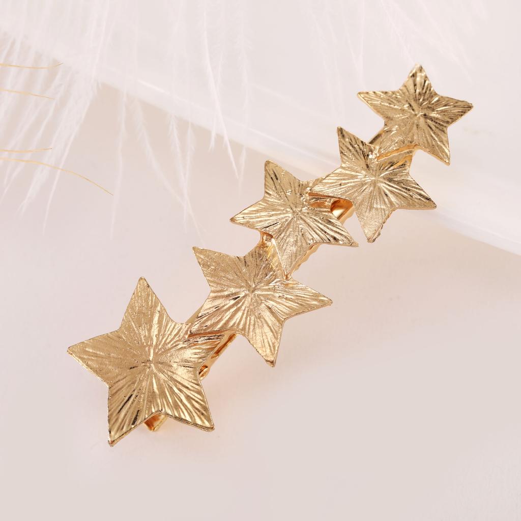 Korea Simple Metal Hairpins for Women Hollow Star Heart Shape Hair Clips Gold Color Hairgrip Hair Accessories