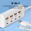 8 в 1 USB Электрическая розетка 25 Вт Быстрая зарядка Адаптер розетки Док-станции USB-разветвитель Конвертер USB-удлинитель