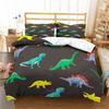 Cartoon Animal Pattern Bedding Set Dinosaur Print Quilt Cover Pillowcase Kid Teenager Single Bed Bedding Gift