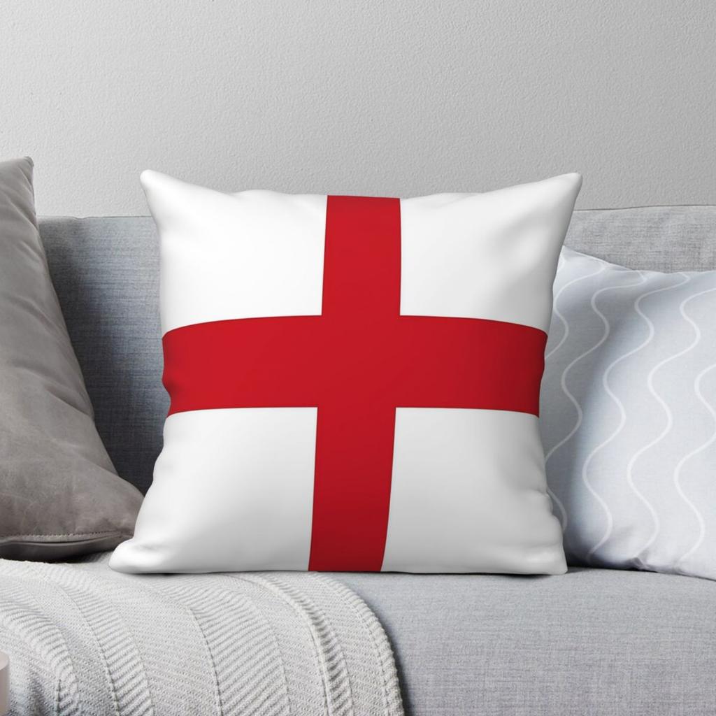 Flag Of England Square Pillowcase Polyester Linen Velvet Pattern Zip Decor Throw Pillow Case Sofa Cushion Cover