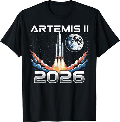 Artemis II Запуск Обратно на Луну 2026 Космос Унисекс Футболка Унисекс Футболка