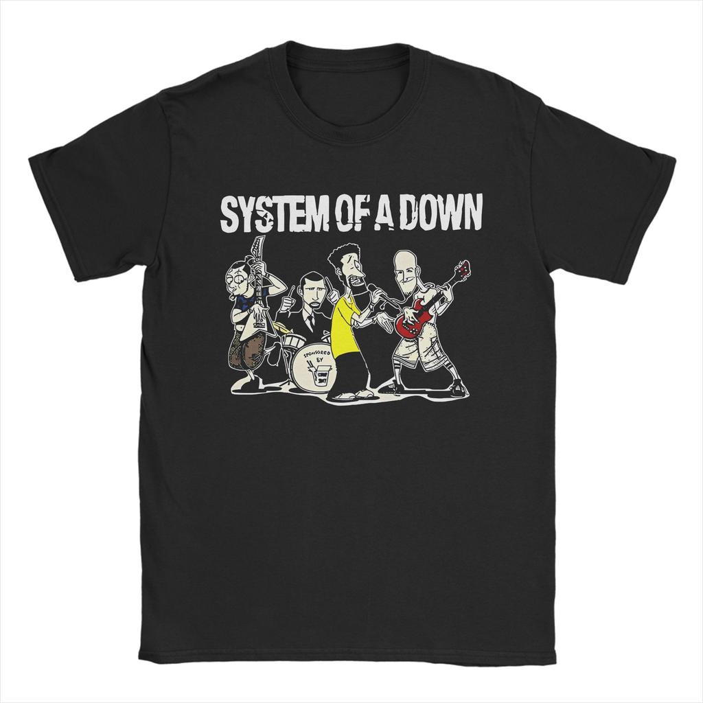 Novelty Punk Rock Band System Of A Down Tshirt Unisex Round Neck Short Sleeve Clothing Cotton Summer Top Tee