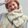 AMBLER Cozy Flower Fleece Muffler MOK201 (Ivory)