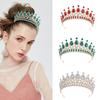 The Bride's Colorful Rhinestone  Baroque European and American Diamond Princess  Round Tiara Hair Accessory Wedding Dress and Crown