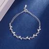 925 Sterling Silver Double Layers Stars Beads Bracelets For Women Elegant Box Chain Charm Bracelet Birthday Party Gift