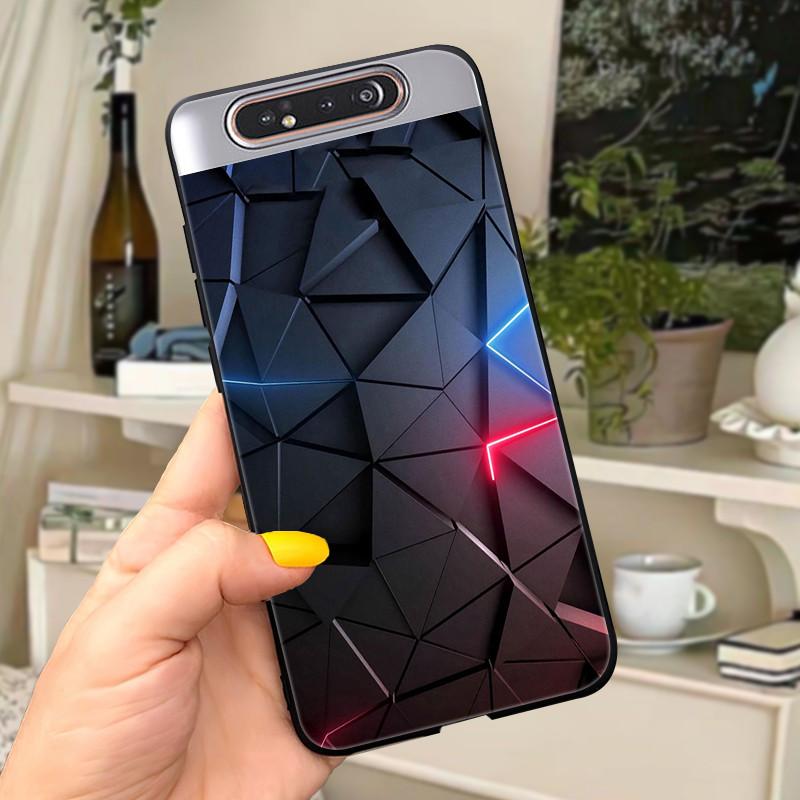 Case For Samsung A80 Case Soft Silicone Cartoon Back Cover For Samsung Galaxy A80 GalaxyA80 A 80 A805 Fundas shell Black coque