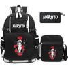 3Pcs/set Anime Naruto Backpack Canvas Backpack with Shoulder Bag Pencli Case for Girl Boy Back To School Bookbag Travel Bag