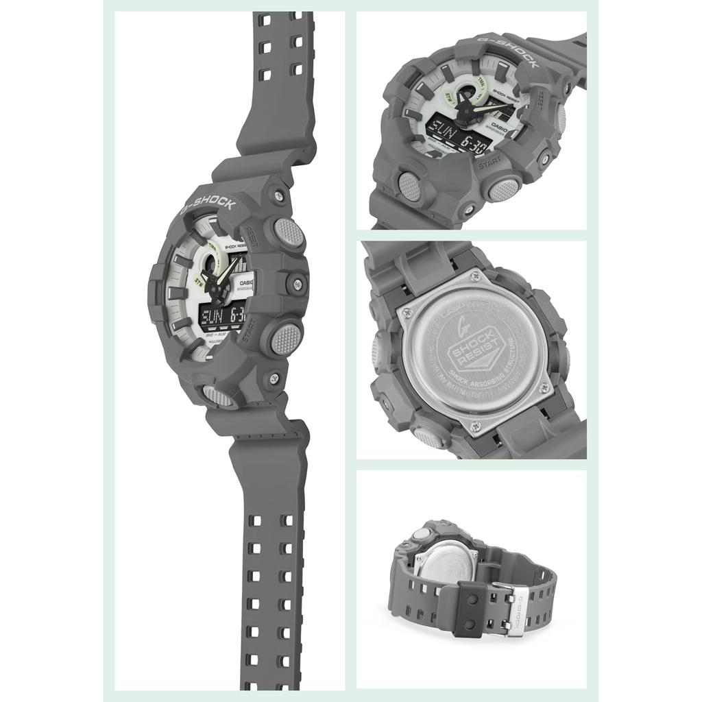 Casio Мужские часы G-SHOCK серии HIDDEN GLOW GA-700HD-8AJF серые, модель для внутреннего рынка Японии