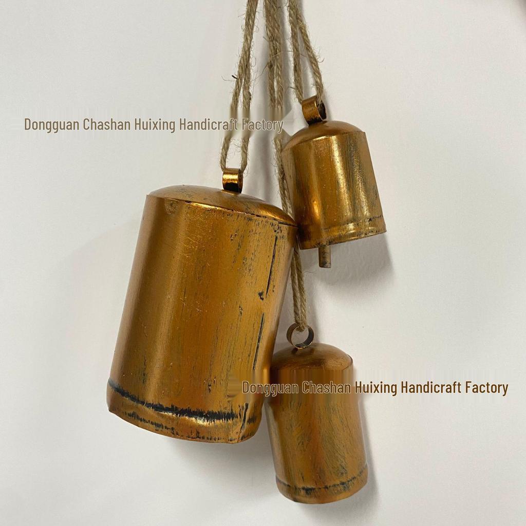 Rustic Copper Christmas Cowbells with Bows and Wreaths