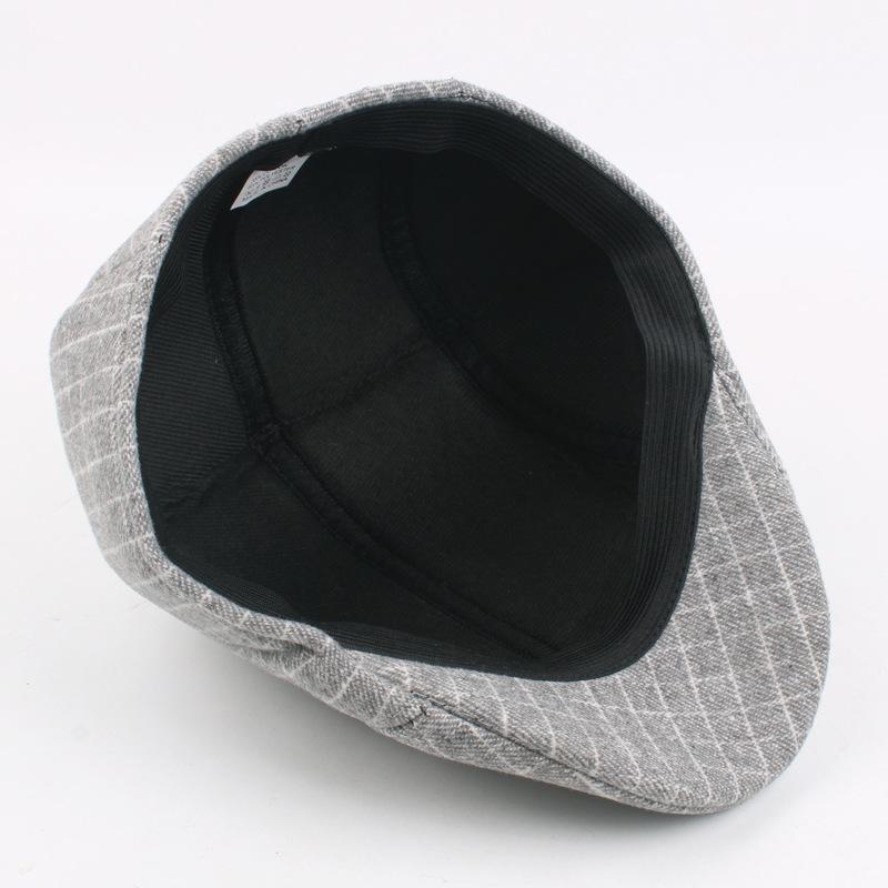 Ретро простая клетчатая мужская теплая шапка для отдыха на природе британский шерстяной берет повседневная кепка для женщин