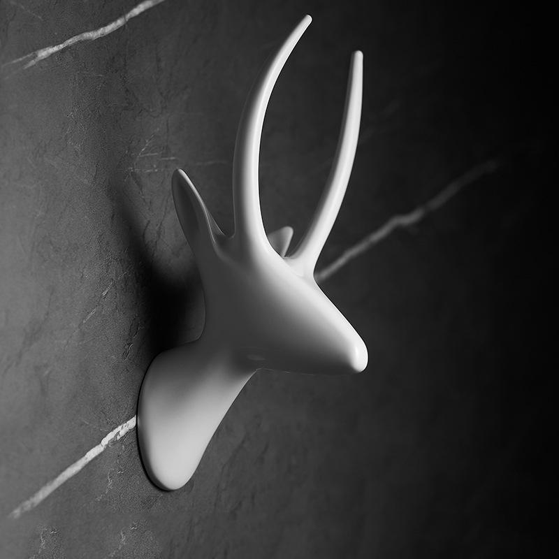 Бесплатный Гвоздь Белый Животный Крючок Креативный Крючок для Полотенца в Ванную Настенный Крючок Вешалка из Оленьих Рогов Аксессуары для Настенного Декора