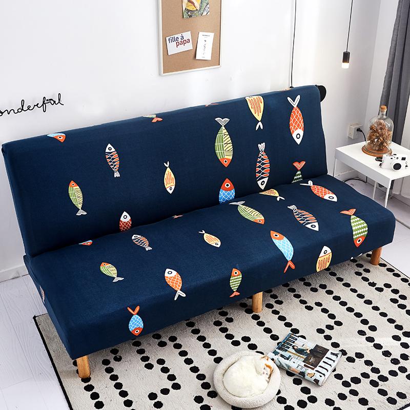 Черный геометрический складной чехол для дивана-кровати, чехлы для диванов, эластичные чехлы на сиденья из спандекса, чехлы для гостиной, геометрический принт