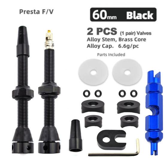 1 комплект бескамерных ниппелей с ключом, обработанные на станке с ЧПУ, сверхлегкие металлические штоки и колпачки, замена 44/60 мм МТБ