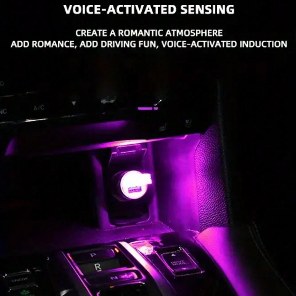 Автомобильный светодиодный USB неоновый окружающий свет – RGB мини цветная атмосферная лампа для интерьера автомобиля (Портативный ночник-аксессуар)