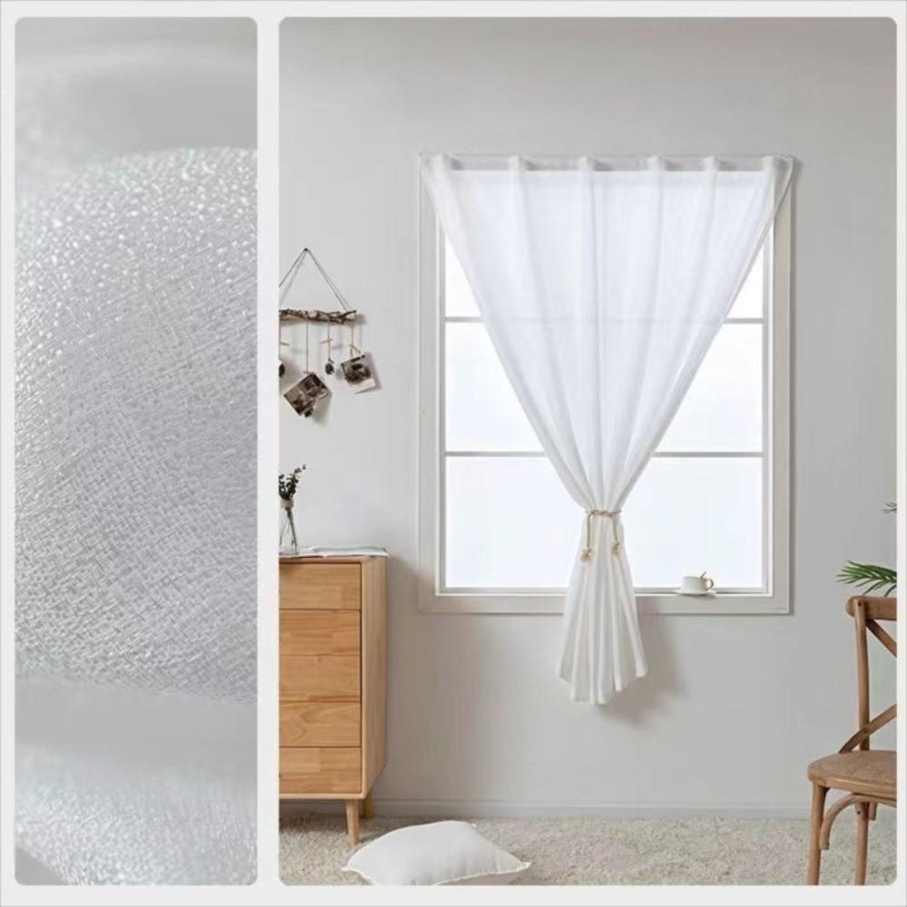 White Sheer Curtain Magic Sticker Semi-Sheer Curtain Modern Chiffon Sheer Curtain Home Decor