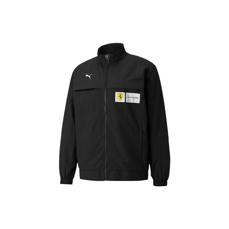 Puma Ferrari Racing Series Embroidered Logo Stand Collar Sport Jacket Men Outerwear Black 531644-01