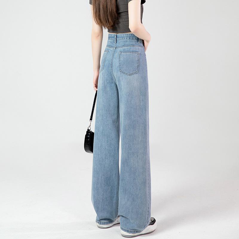 Petite High Waist Wide Leg Jeans - Slimming, Versatile, Floor-Length Korean Style for Women Plus Size