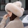 Защитная шапка из лисьего меха, теплая норковая шапка, женская осенне-зимняя шапка из меха кролика Рекс, женская шапка из цельного меха норки, новая принцесса