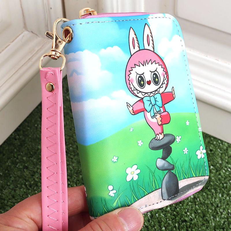 Мультяшное Аниме Периферия Лабубу с Сумкой для Хранения Карт для Мальчиков и Девочек Ручной Кошелек CLE
