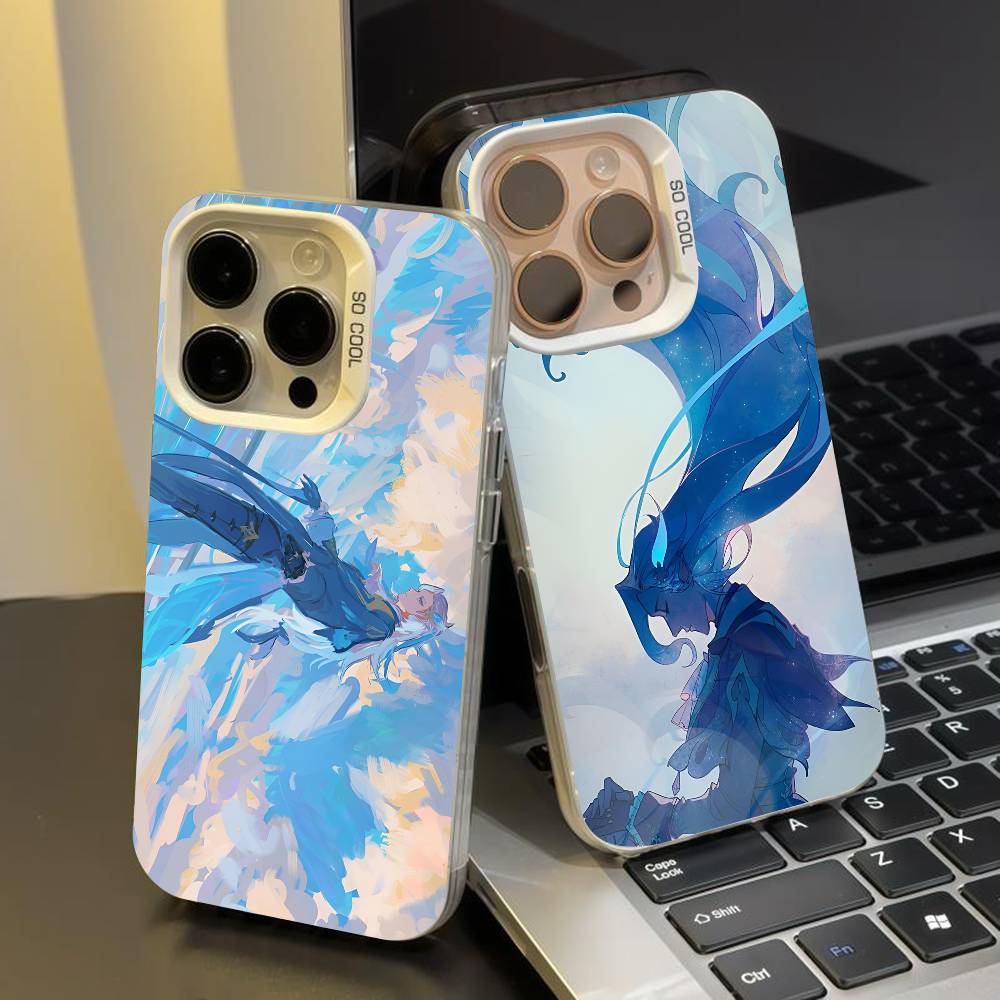 Чехол для телефона N-Neuvilettes для iPhone 17 17Air 16 15 14 13 12 11 Pro Max Plus Цветной Серебряный