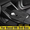 For Haval H6 3rd Gen 2021 2022 2023 2024 HEV PHEV Stainless Car Gear Shift Box Panel Cover Case Trim Frame Stickers Accessories