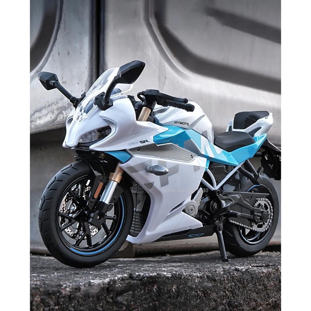1/12 Spring Breeze 250SR Simulation Alloy Diecast Motorcycle Model Shock Absorbers Sound and Light Collection Toy for Kids Gifts