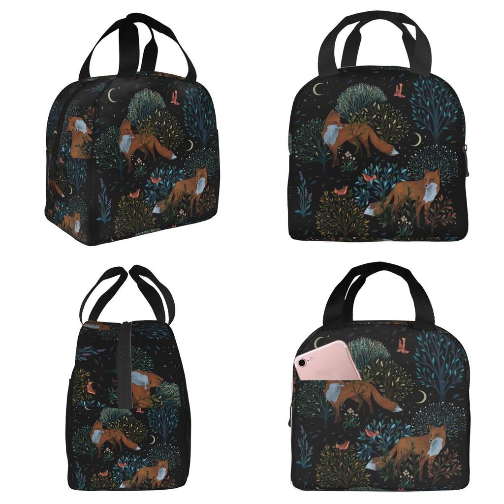 Forest Fox Insulated Lunch Bag for Kids School Cooler Thermal Food Box Tote Leakproof Lunch Boxes Container