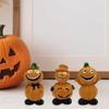 Halloween Cartoon Pumpkin Figurine Creepy Pumpkin Man Resin Statue Sculpture Holiday Party