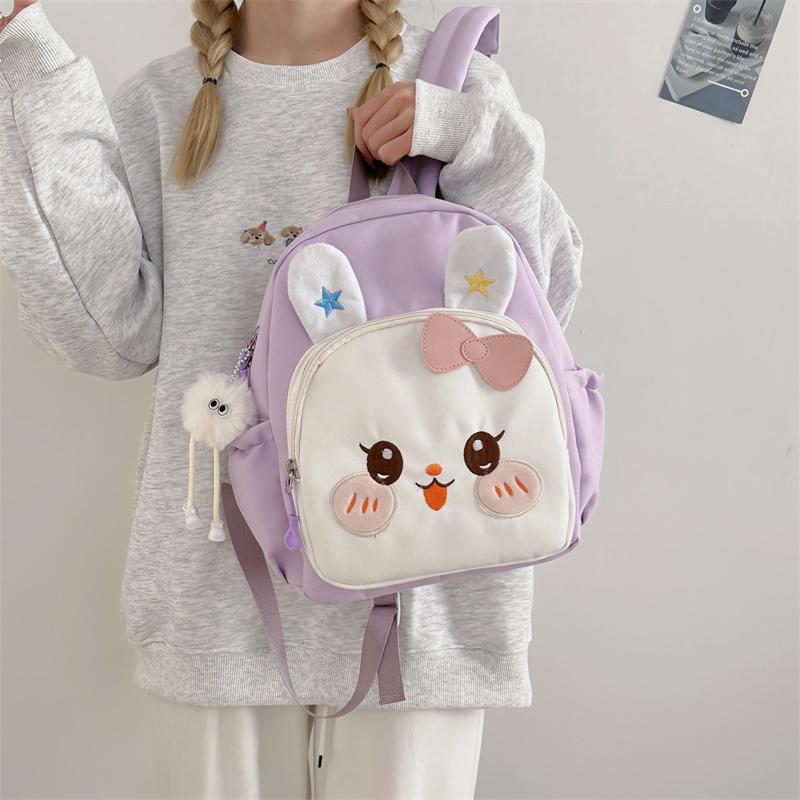 Детский школьный рюкзак для детского сада с изображением девочки-кролика