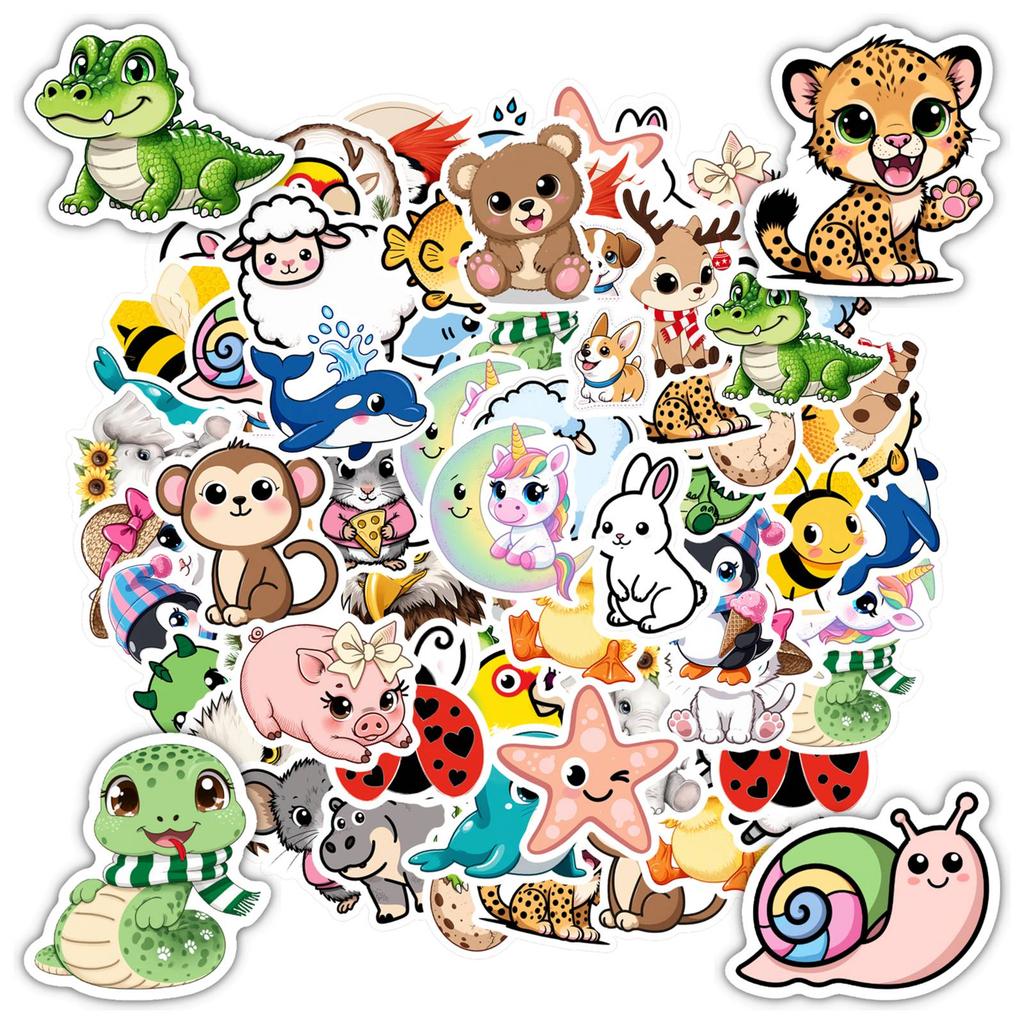35pcs-70pcs Cute Cute Stickers Cartoon Animal Stickers Stickers For Guitar Laptop Helmet Skateboard DIY Phone