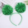 Bling Party Headband Giltering Tinsel Headband Trendy Pompom Ball Headband  Women Girls Pink