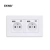 EIOMR Французская настенная двойная розетка USB 16A 5V 2100mA с портами USB Электрические розетки 146MM*86MM Стандарт ЕС Тип C Розетка питания
