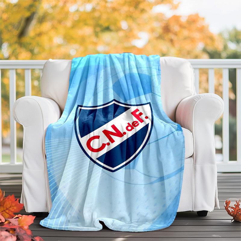 1pc Club Nacional de Football Theme Blanket - Digital Print, Polyester, Cozy for All Seasons, Perfect for Outdoor, and Travel