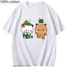 Kawaii Graphic T-Shirts Couple Fruits Couple Dudu Pineapple and Bubu Watermelon Shirt Cute Panda Bear