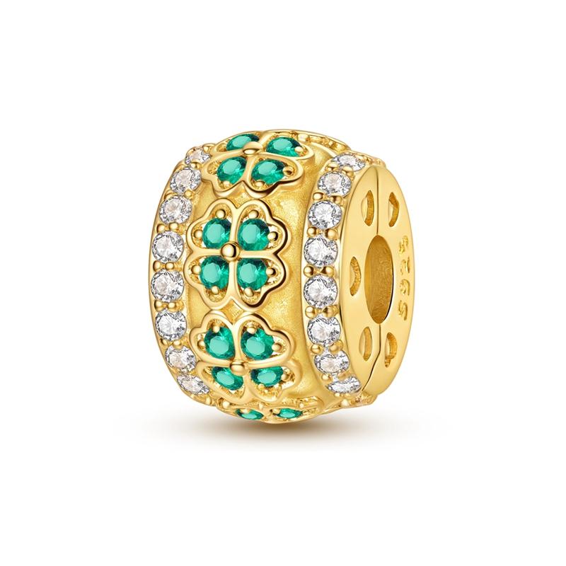 Медные Шармы Золотая Серия Леопардовый Кот Собака Подсолнух Бабочка Шарм Бусина Подвеска Подходит для Оригинального Браслета Ювелирный Подарок