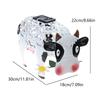 Garden Decoration Cow Statues Outdoor Golden Cow Puppy Statue with Solar Outdoor Figurine Light for Garden Patio