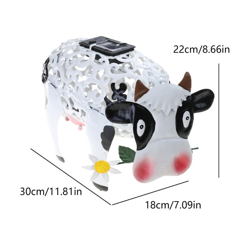 Garden Decoration Cow Statues Outdoor Golden Cow Puppy Statue with Solar Outdoor Figurine Light for Garden Patio