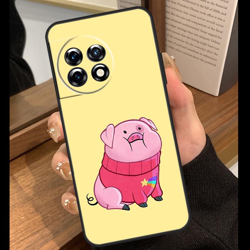 Милый РОЗОВЫЙ Kawai Чехол-Свинка Для OnePlus 13T 10T 15R 10R 12R 13R 13 12 11 9 10 Pro Nord CE 5 2 3 4 Lite N20 N30 Чехол