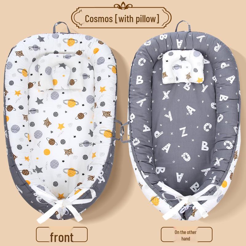 Подушка для младенца из чистого хлопка, портативная, противодавящая, и гнездо для кроватки