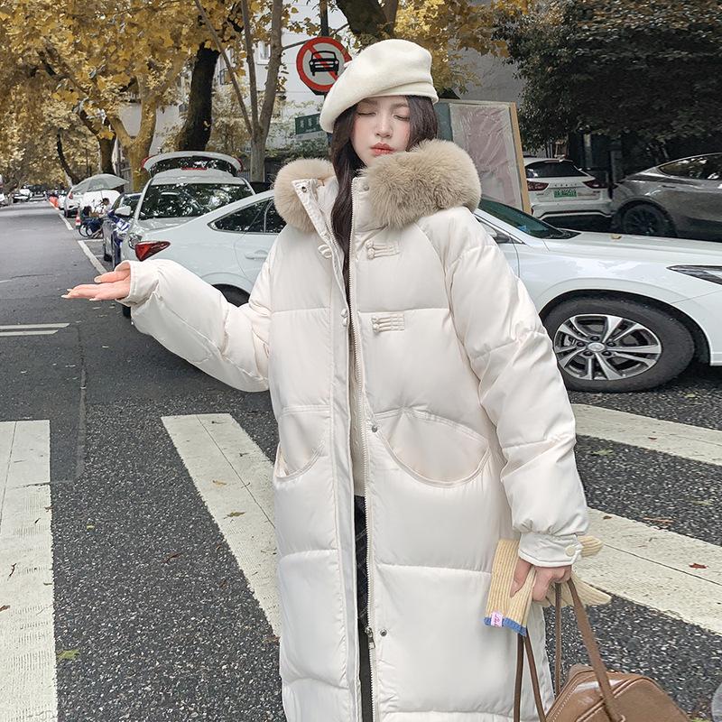 New winter large size cotton-padded clothes women's medium and long hooded cotton-padded clothes loose cotton-padded jackets thickened bread clothes