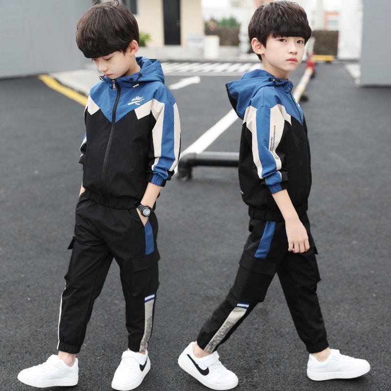 Комплекты одежды для мальчиков, весенне-осенняя одежда для мальчиков-подростков, детский хлопковый повседневный спортивный костюм, детские модные спортивные костюмы для От 5 до 14 лет