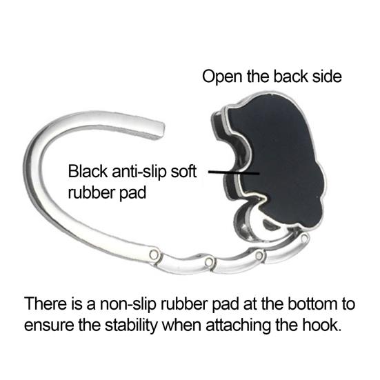 Elephant Handbag Hook Foldable Alloy Bag Hanger with Non-Slip Base Portable