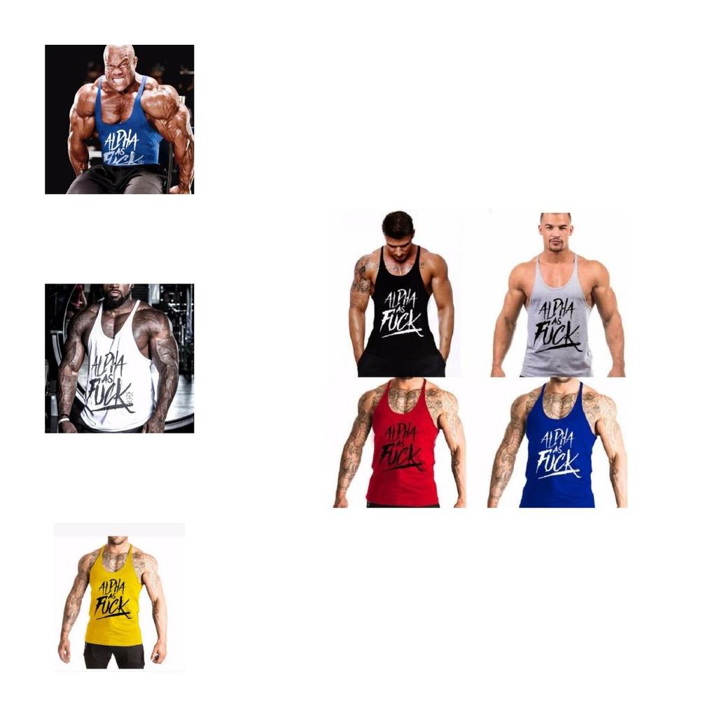 Sports Homme Tank Tops Débardeur Hauts Tshirt Maillot Muscle Gym Stringer Alpha